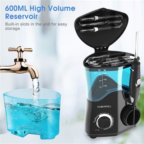 TUREWELL FC162 Water Dental Flosser for Teeth/Braces,10 Pressure Levels ...