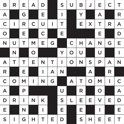 Crossword Puzzles With Answers Printable