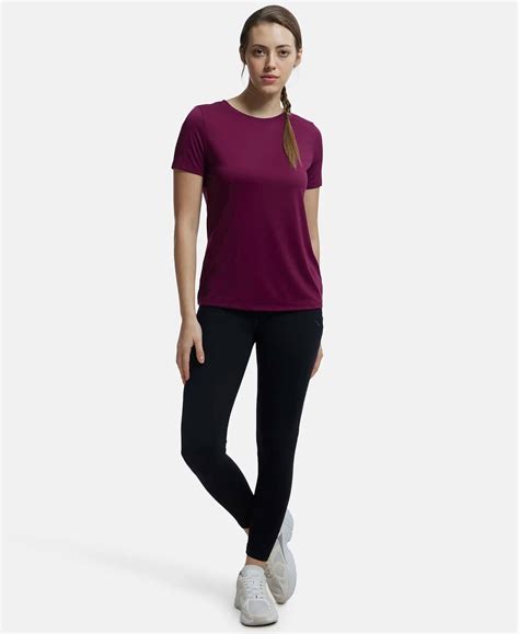 Buy Microfiber Polyester Fabric Relaxed Fit Solid Round Neck Half ...