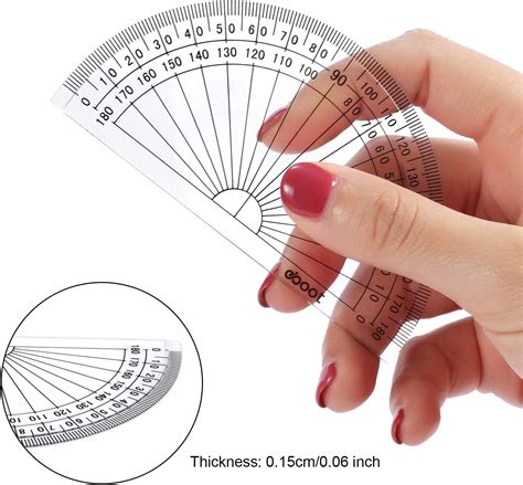 EBOOT Clear Plastic Protractor Set - 180 Degrees, 4 Inch - India | Ubuy