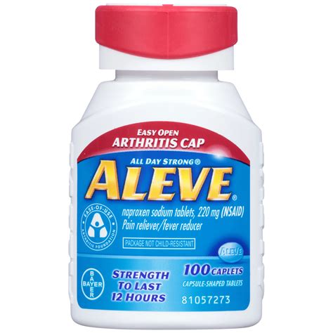 Aleve 220 mg Naproxen Sodium Caplets with Easy Open Arthritis Cap - Shop Pain Relievers at H-E-B