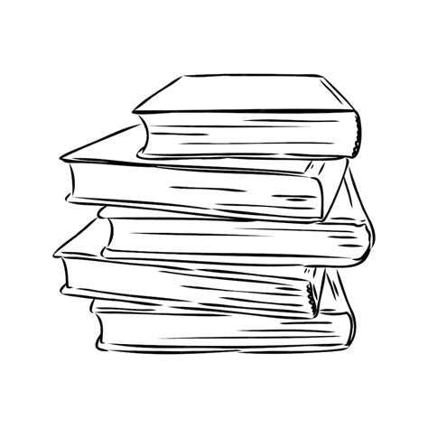 Premium Vector | Stack of books isolated on white hand drawn sketch ...