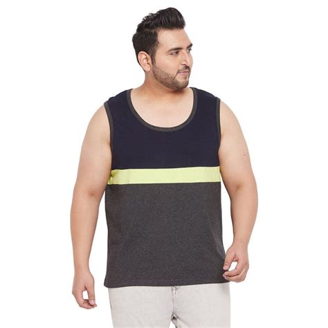 Men Plus Size Hugh Colorblock Innerwear Vest – bigbanana
