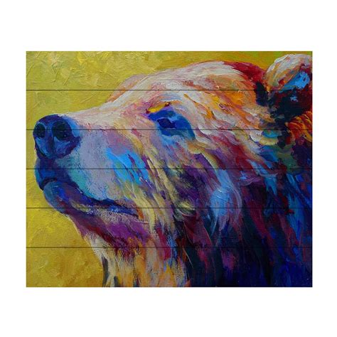 Trademark Fine Art Marion Rose 'Pretty Boy Grizz' Wood Slat Art