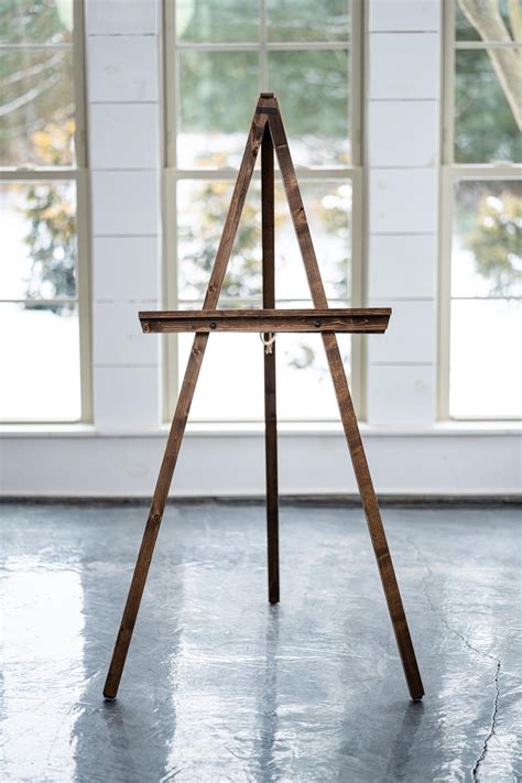 Wooden Floor Easel with Adjustable Shelf Wedding Art Stand for Large ...