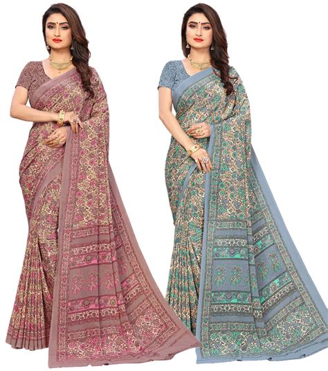 Buy Vimla Women's Mysore Silk Crepe Saree With Blouse Piece (1601-1602 ...