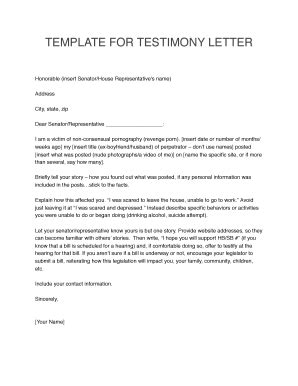 Testimony Template - Fill and Sign Printable Template Online