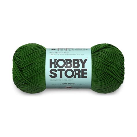 Fine Mercerised Cotton Yarn by Hobby Store - Dark Green - 215 – Magic ...