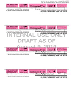Fillable Online Form 1040 ES OCR Estimated Tax for Individuals (Optical ...