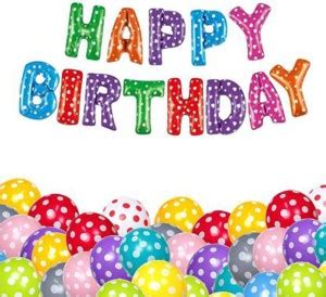 Flipkart.com | SOI Solid Happy birthday Multi Color Foil with polka dot ...