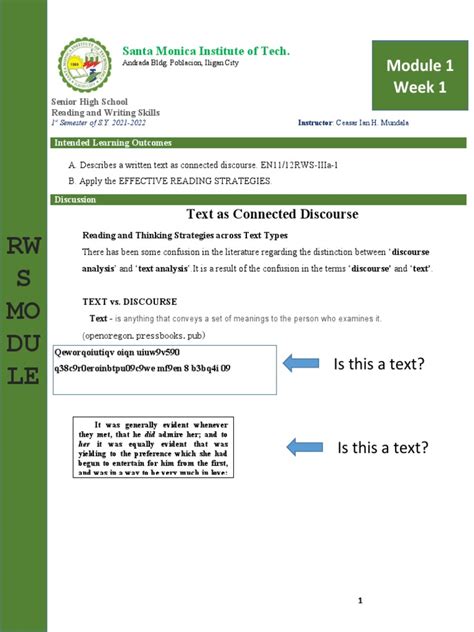 Image result for Self Learning Module On Reading and Writing Connection