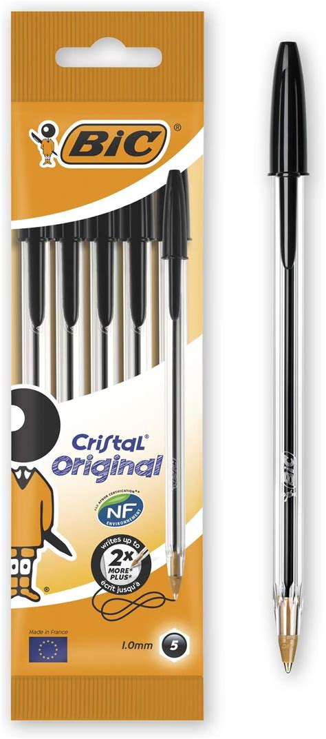 BiC Cristal Original 1.0 mm Ball Pen Pack of 5 : Amazon.in: Office Products