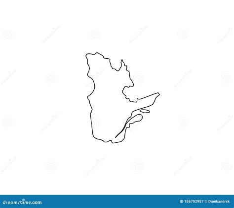 Quebec Outline Map Canada Province Region Stock Vector - Illustration of montreal, contour ...