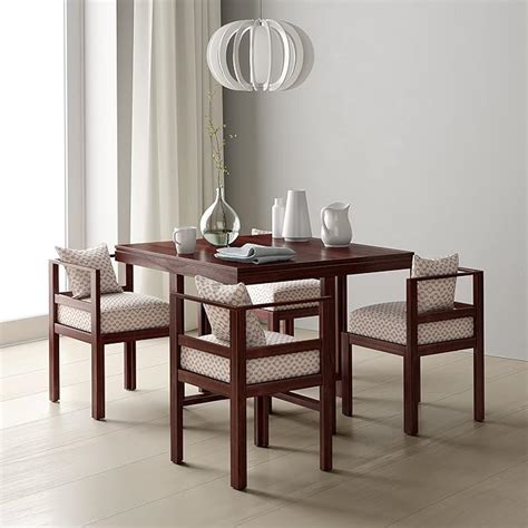 AD Planet Solid Wood Dining Table 4 Seater | Four Seater Dininng Table ...