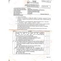 Probability and Statistics (BMAT202L) past papers | ExamCooker