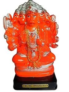 Buy Panchmukhi Hanuman Statue Polyresin Orange Hanuman Ji Murti bala Ji ...