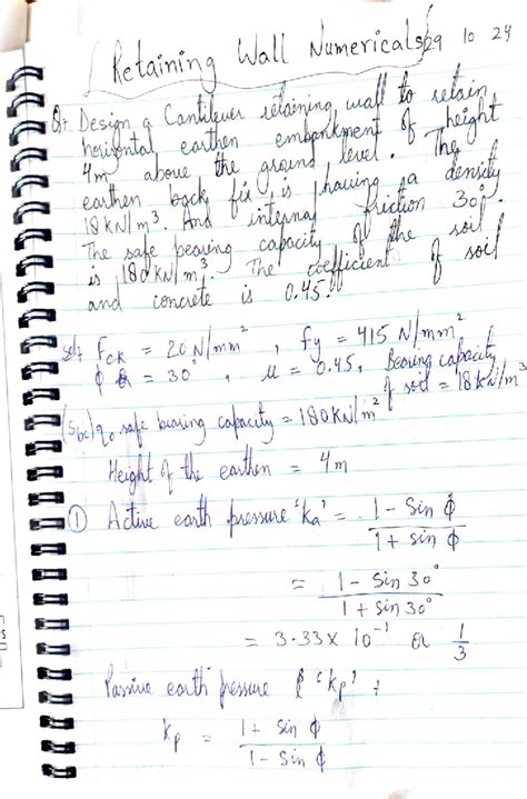Retaining Wall Analysis - CE 101 Final Exam Notes - Studocu