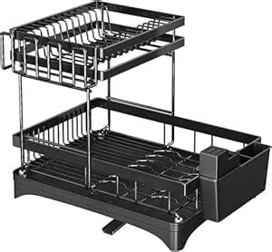 Glaceon Dish Drying Rack for Kitchen Counter, 2 Tier Dish Racks with ...