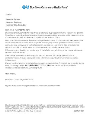 Fillable Online Blue Cross Community Health Plans Member Authorization ...