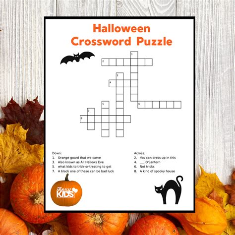 Crossword Puzzles For Halloween Printables