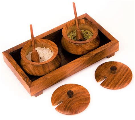 Buy Khushimit® Pure Sheesham Wooden Table Top Mouth Freshener Mukhwas ...
