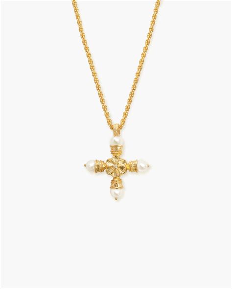 Florence Pearl Cross Necklace
