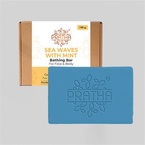 Sea Waves with Mint | Cold Process Handmade Soap | PRATHA NATURALS