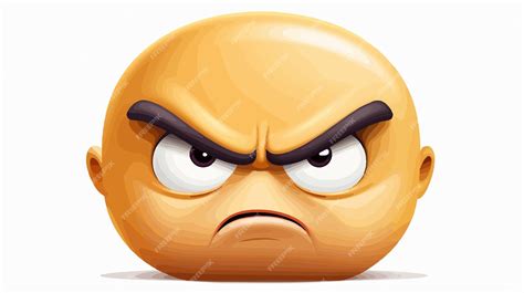 Angry Cartoon Emoji Emoticon Icon for Expressing Frustration | Premium AI-generated vector