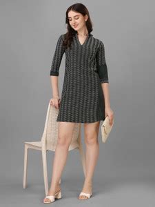 PADMAVATI FASHION Women Drop Waist Dark Green, White Above Knee/Mid ...