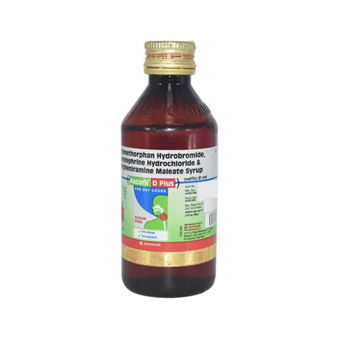 Ascoril D Plus Sugar Free Bottle Of 100ml Syrup - Multimedicos