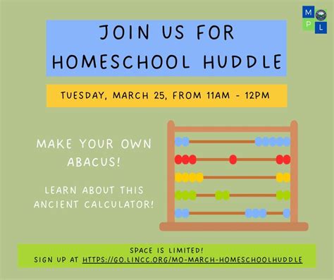 Homeschool Huddle: Make Your Own Abacus!, 201 E 5th St, Molalla, OR ...