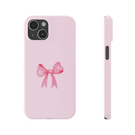 Cute Simple Pink Bow Phone Case, Big Bow Phone Case, Slim, Pink Phone ...