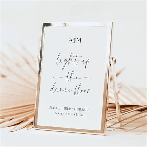 Light up the Dance Floor Wedding Sign Printable Glow Stick - Etsy