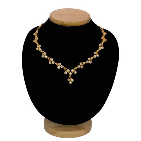 Gold Plated Stylish Floral Vine Stone Necklace – K Supreme