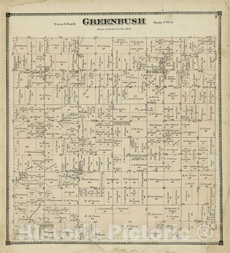 Historic 1873 Map - Atlas of Clinton County, Michigan - Greenbush – Historic Pictoric