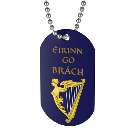 Eirinn Go Brach, Dog Tag, Red Dragon, Ireland, Blue Harp Flag, Irish ...