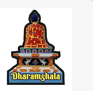 Buy India Souvenir Wooden MDF Dharamshala Fridge Magnet for Gift and ...