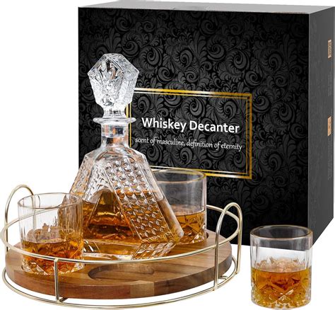 Buy Whiskey Decanter Sets with Revolving Stand, glasses whiskey ...