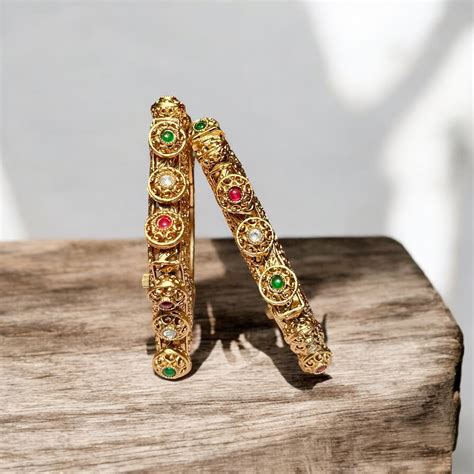 Rekha Rajwadi Gold Plated Bangles – AAMARA