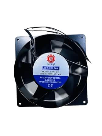 FTC 6" Square Axial Fan - 170x170x51mm, AC, 220V, 55W, Cast Aluminum ...