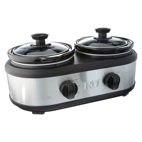 TRU Double Slow Cooker SC-2125, 1.25-Quart Dual Crock Buffet, Removable ...