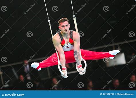 Olympic Male Spanish Athlete Vera Adria Competes on the Rings Editorial ...