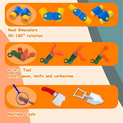 Buy MITCIEN Kids Camping Set with Campfire, Play Tent , Binoculars, Oil ...