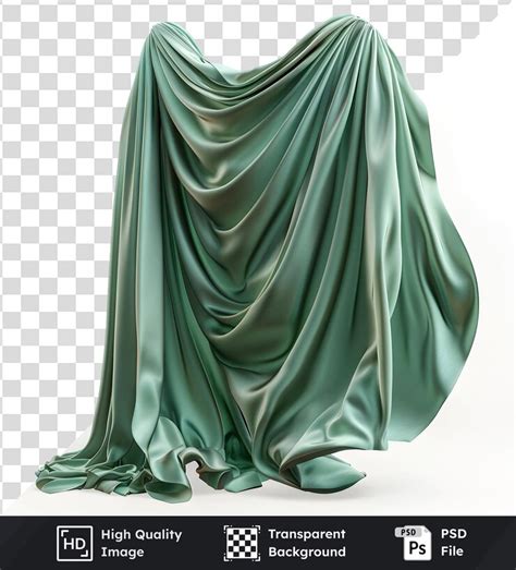 Draped green silk fabric psd realistic textile mockup for design ...