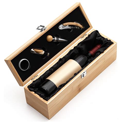 Amazon.com: Teenyyou Wooden Wine Gift Boxes, Wine Box with 4 Wine ...