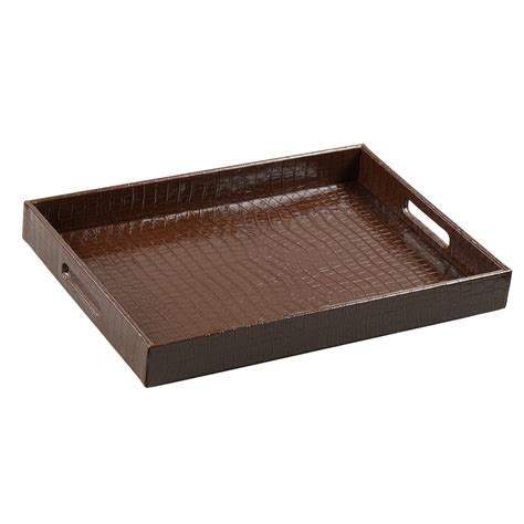 Tray Faux Croc Dark Brown Large – Tresorieonline