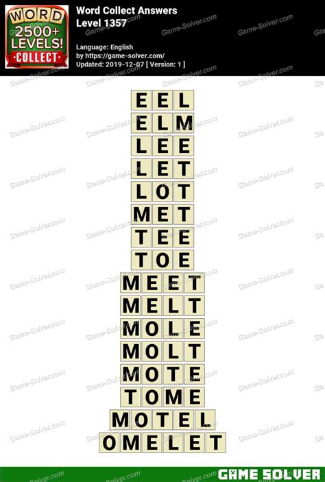 Word Collect Level 1357 Answers • Game Solver