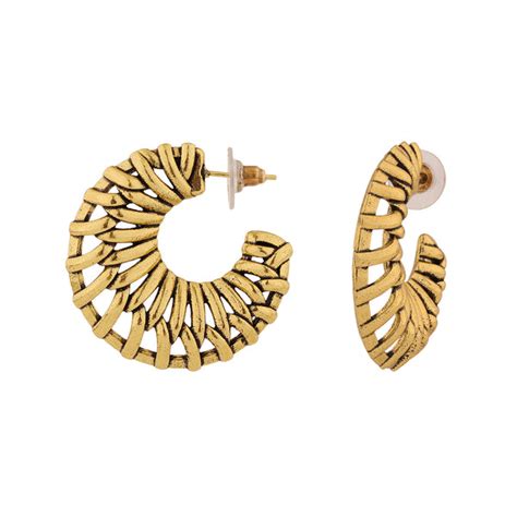 Woven Wonders Plain Dutched Weave Hoop Earrings – VOYLLA