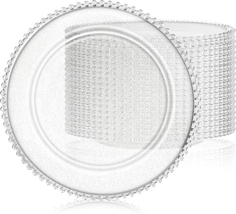 Amazon.com | Hoolerry 12 Pack Clear Charger Plates Bulk 13 Inch Plastic ...