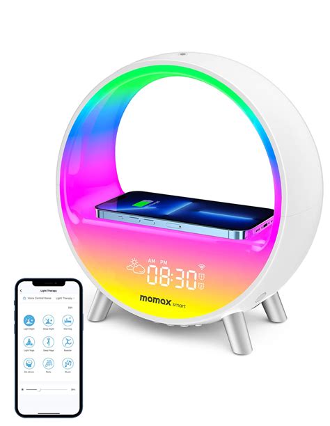 Buy Momax Smart Sunrise Alarm Clock, Wireless Charging Smart Alarm ...